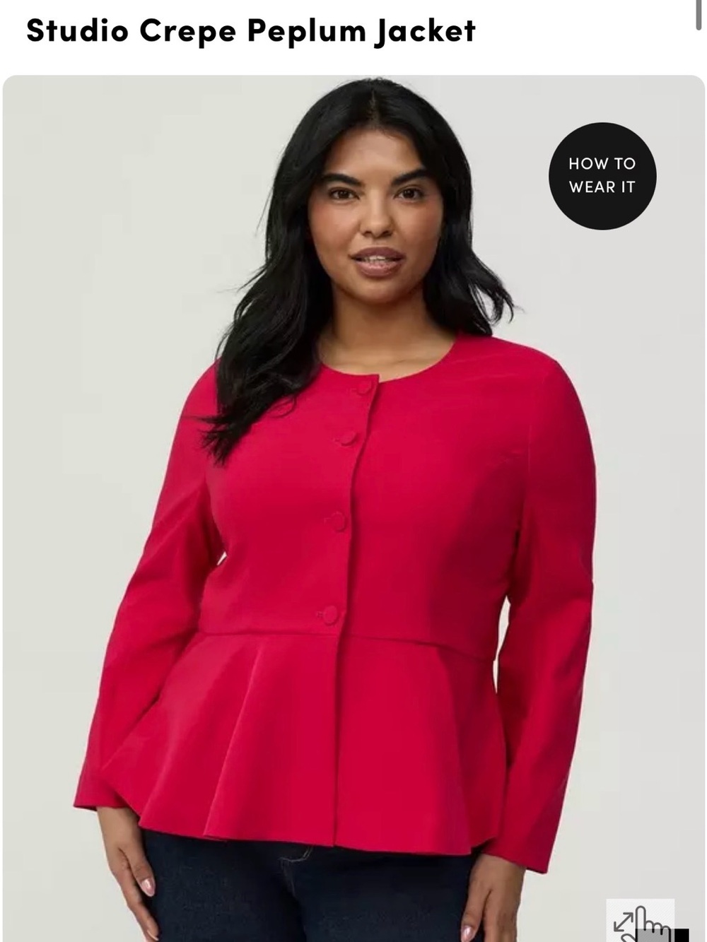 Torrid studio peplum blazer size 1 cerise NWT